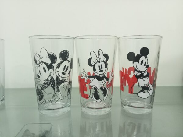 6 vasos de Mickey & Mimi blanco y negro, 480 ml cada uno